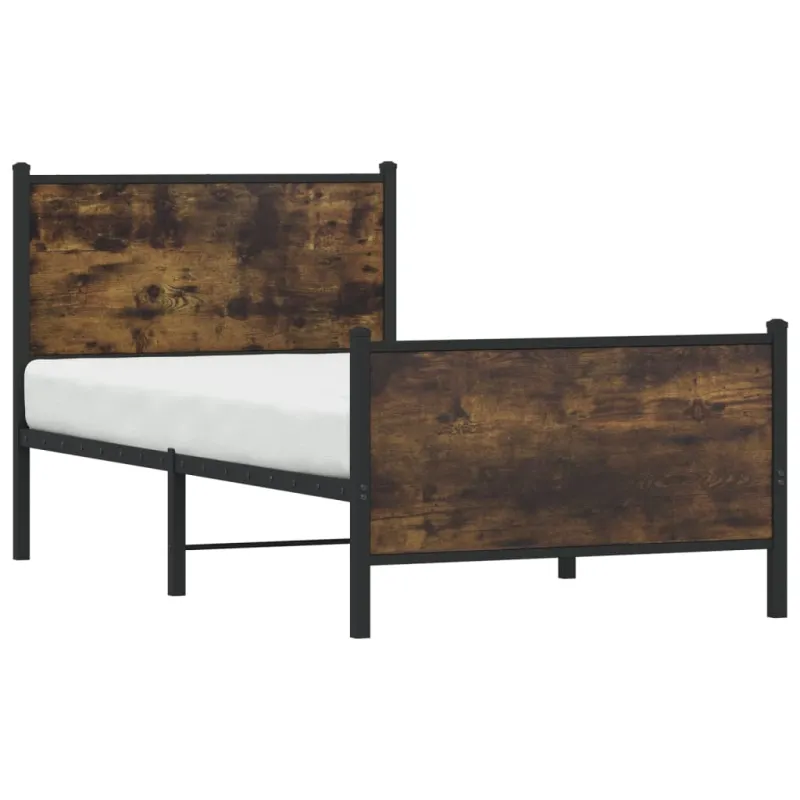 Lovos rėmas be čiužinio, dūminio ąžuolo, 75x190cm, metalas