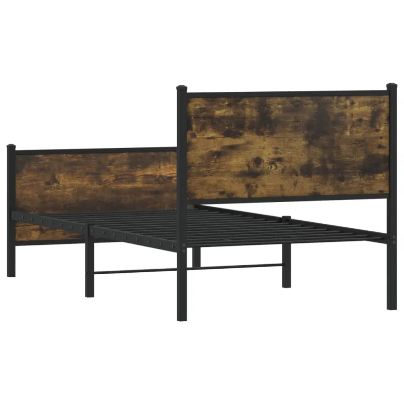 Lovos rėmas be čiužinio, dūminio ąžuolo, 75x190cm, metalas