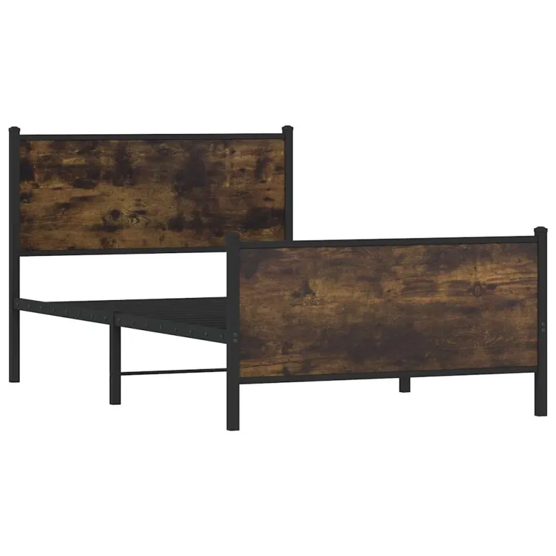 Lovos rėmas be čiužinio, dūminio ąžuolo, 100x190cm, metalas