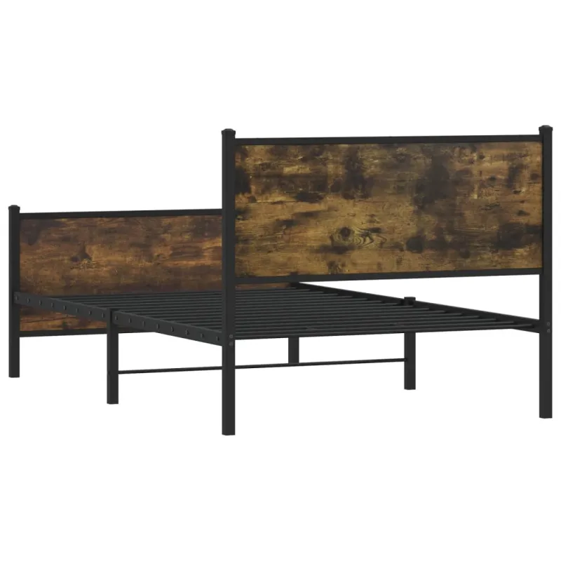 Lovos rėmas be čiužinio, dūminio ąžuolo, 100x190cm, metalas