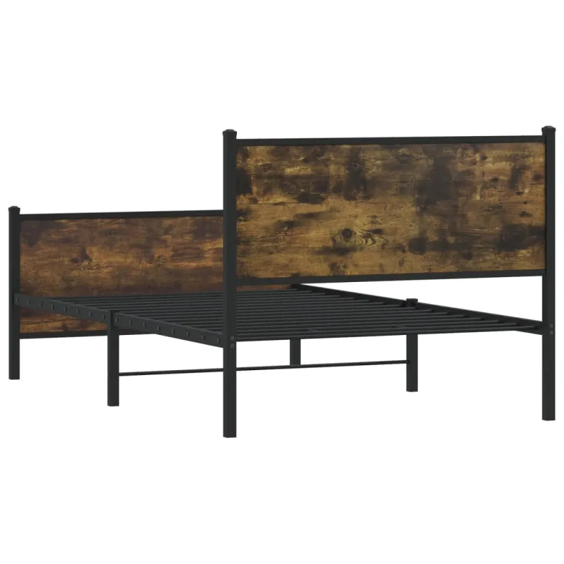 Lovos rėmas be čiužinio, dūminio ąžuolo, 100x200cm, metalas