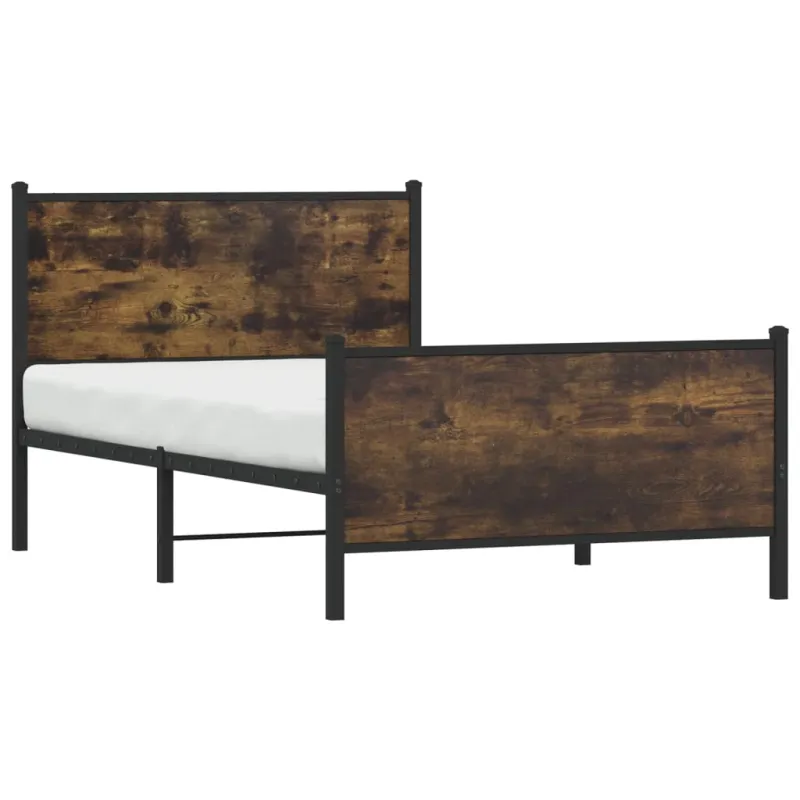 Lovos rėmas be čiužinio, dūminio ąžuolo, 107x203cm, metalas