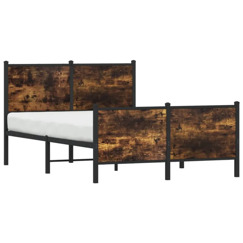 Lovos rėmas be čiužinio, dūminio ąžuolo, 120x190cm, metalas