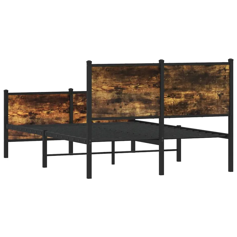 Lovos rėmas be čiužinio, dūminio ąžuolo, 120x190cm, metalas