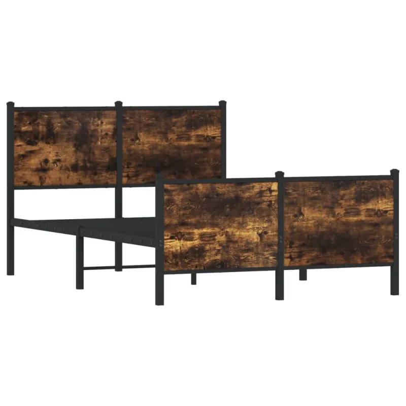 Lovos rėmas be čiužinio, dūminio ąžuolo, 120x200cm, metalas