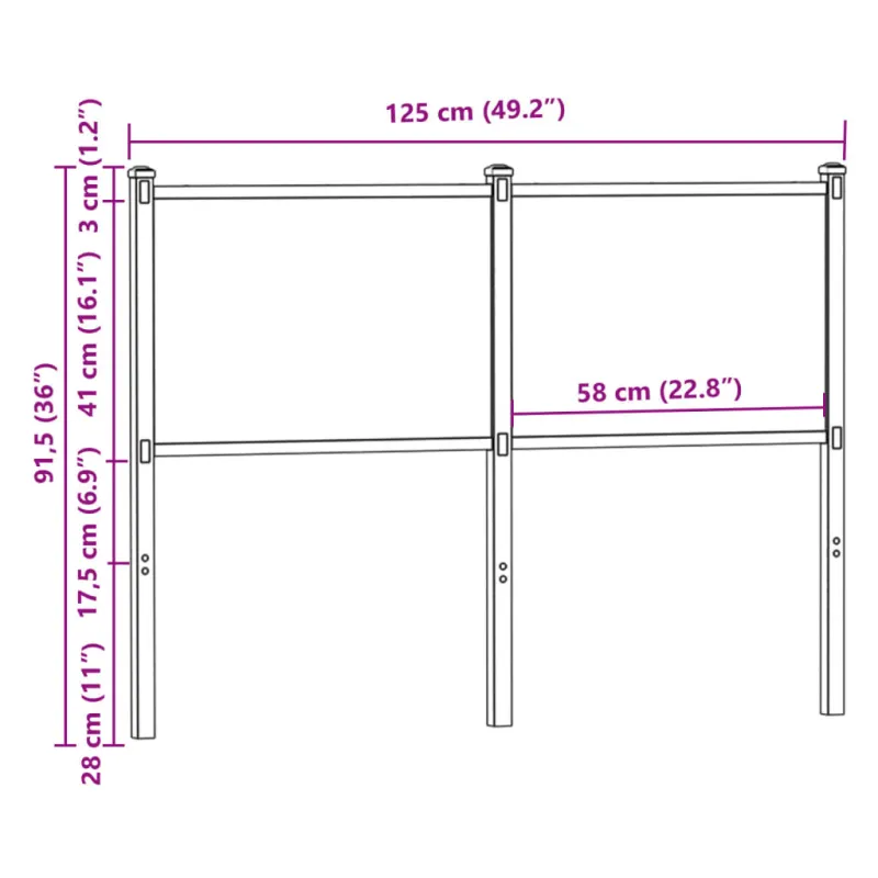 Pakaitinis galvūgalis, dūminio ąžuolo spalvos, 120cm, mediena ir plienas