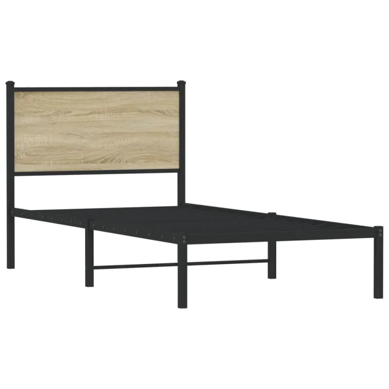 Lovos rėmas be čiužinio, sonoma ąžuolo, 80x200cm, metalas