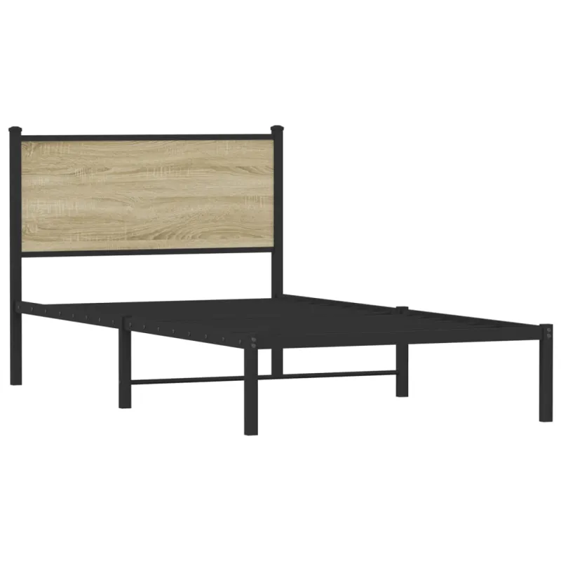 Lovos rėmas be čiužinio, sonoma ąžuolo, 100x200cm, metalas