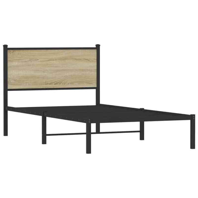 Lovos rėmas be čiužinio, sonoma ąžuolo, 107x203cm, metalas