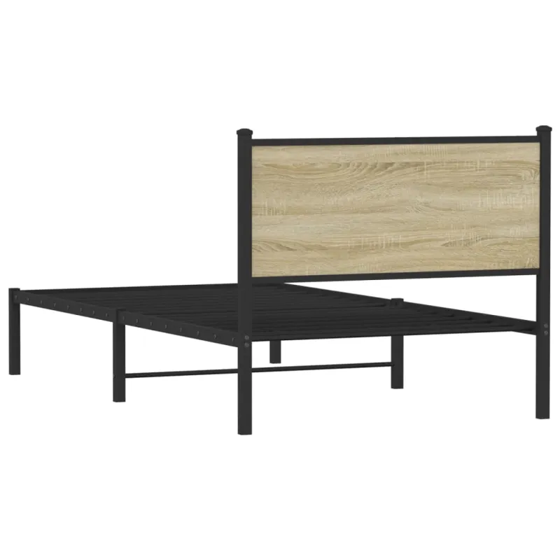 Lovos rėmas be čiužinio, sonoma ąžuolo, 107x203cm, metalas