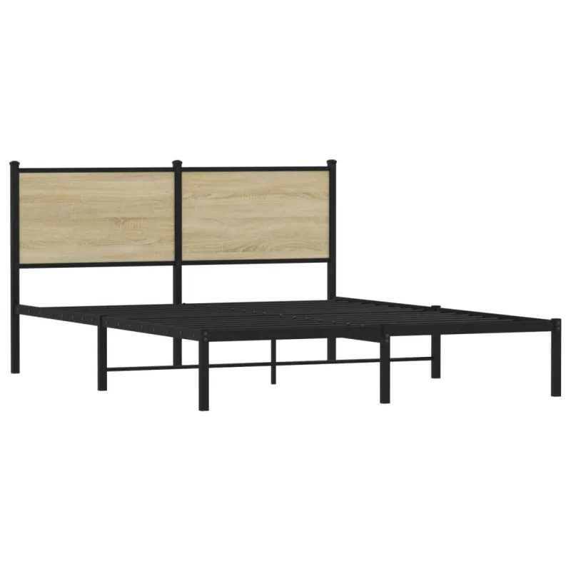 Lovos rėmas be čiužinio, sonoma ąžuolo, 137x190cm, metalas