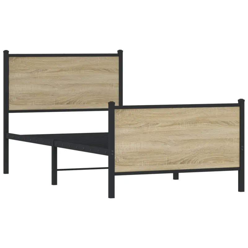 Lovos rėmas be čiužinio, sonoma ąžuolo, 75x190cm, metalas