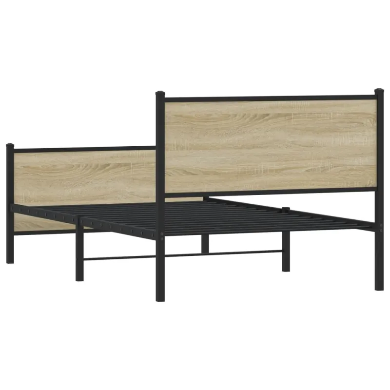 Lovos rėmas be čiužinio, sonoma ąžuolo, 107x203cm, metalas