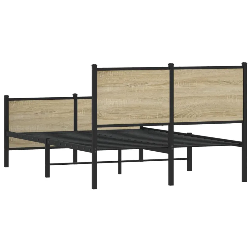 Lovos rėmas be čiužinio, sonoma ąžuolo, 120x190cm, metalas