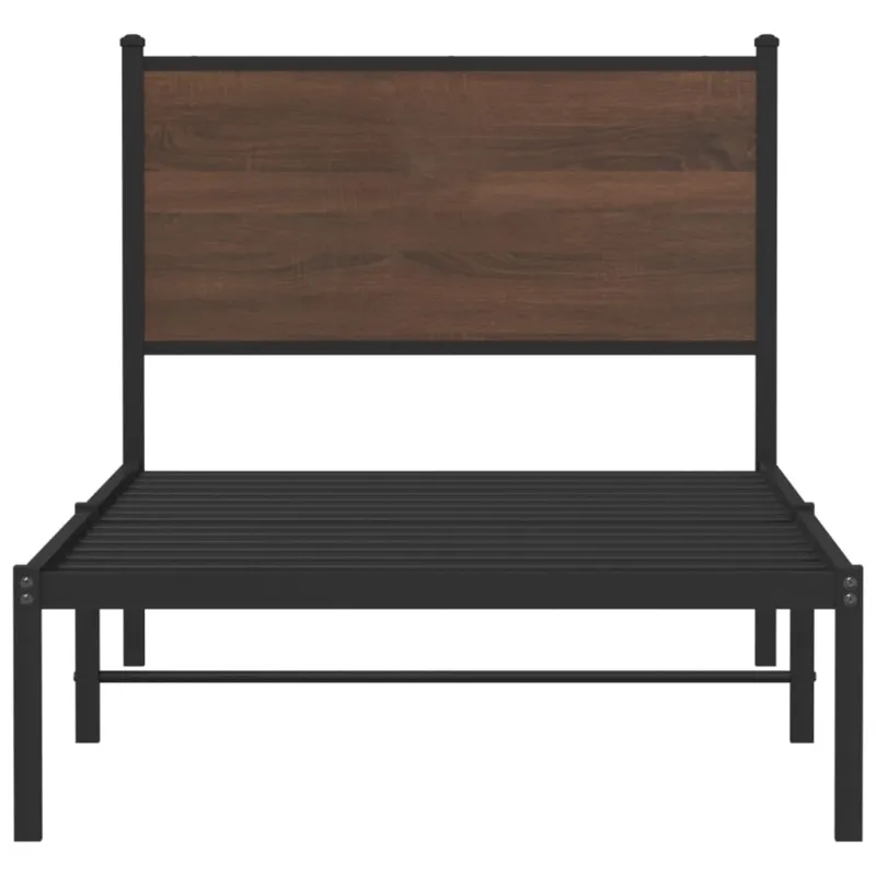 Metalinis lovos rėmas be čiužinio Rudas ąžuolas 75x190 cm