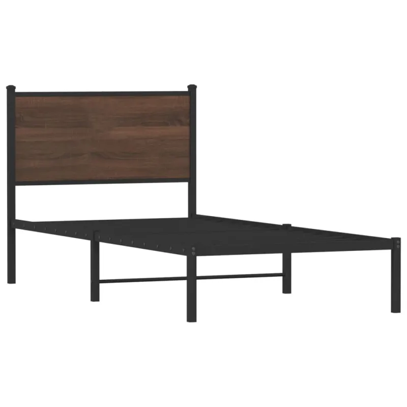 Metalinis lovos rėmas be čiužinio Rudas ąžuolas 80x200 cm