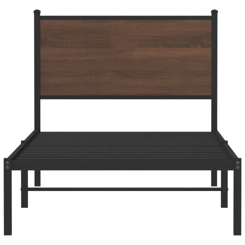 Metalinis lovos rėmas be čiužinio Rudas ąžuolas 80x200 cm
