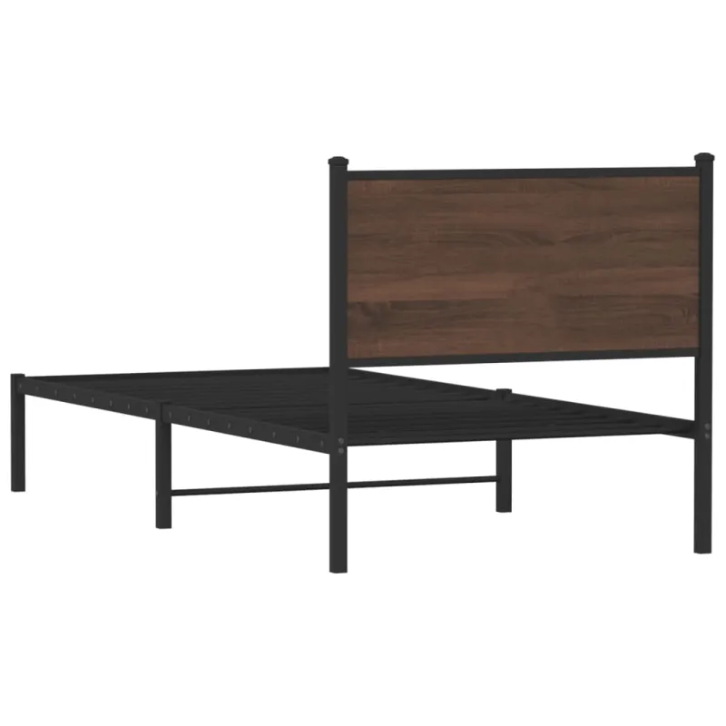 Metalinis lovos rėmas be čiužinio Rudas ąžuolas 80x200 cm