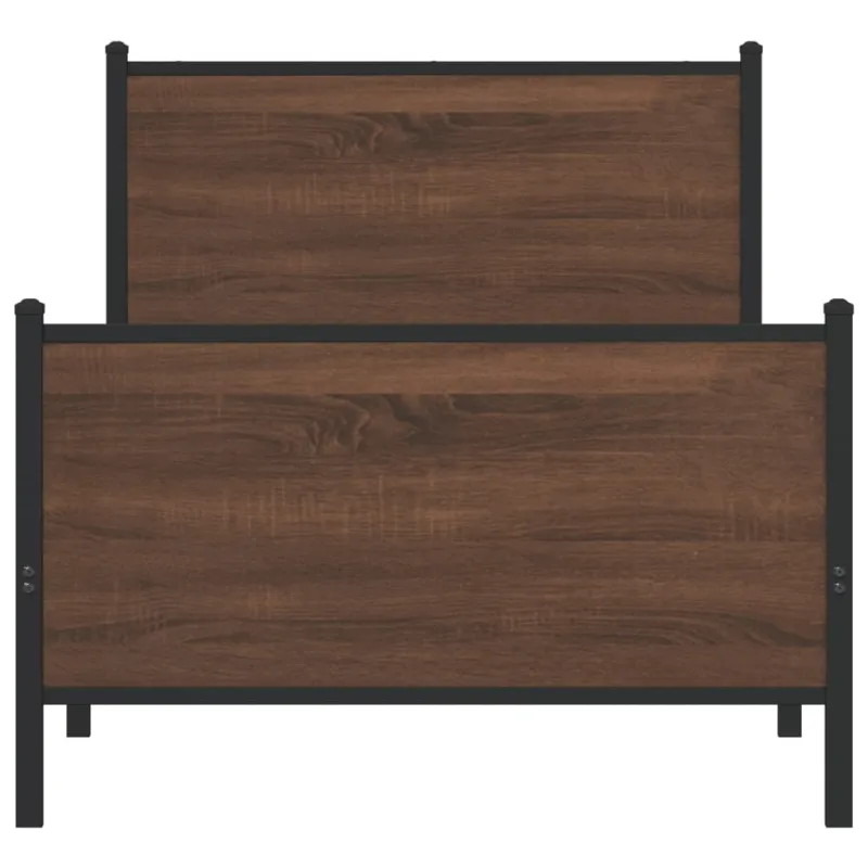 Metalinis lovos rėmas be čiužinio Rudas ąžuolas 75x190 cm
