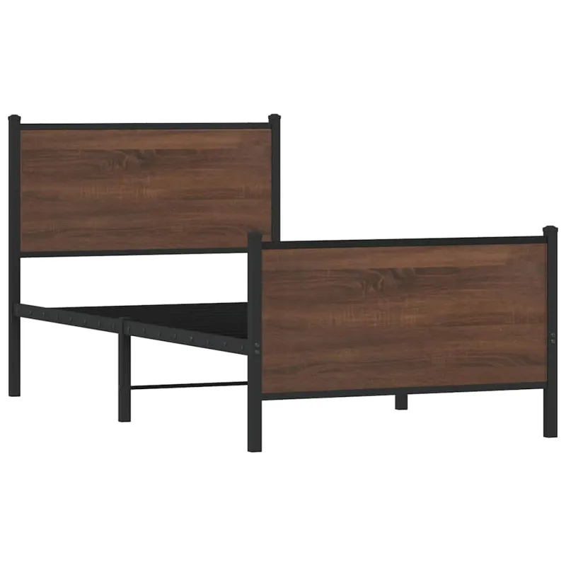 Metalinis lovos rėmas be čiužinio Rudas ąžuolas 80x200 cm