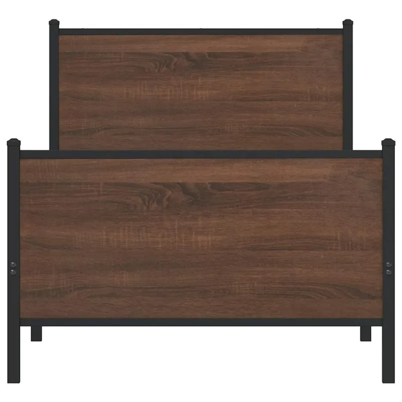 Metalinis lovos rėmas be čiužinio Rudas ąžuolas 80x200 cm