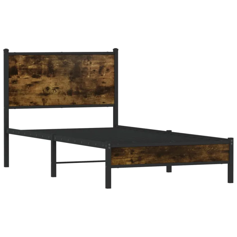 Lovos rėmas be čiužinio, dūminio ąžuolo, 90x190cm, metalas