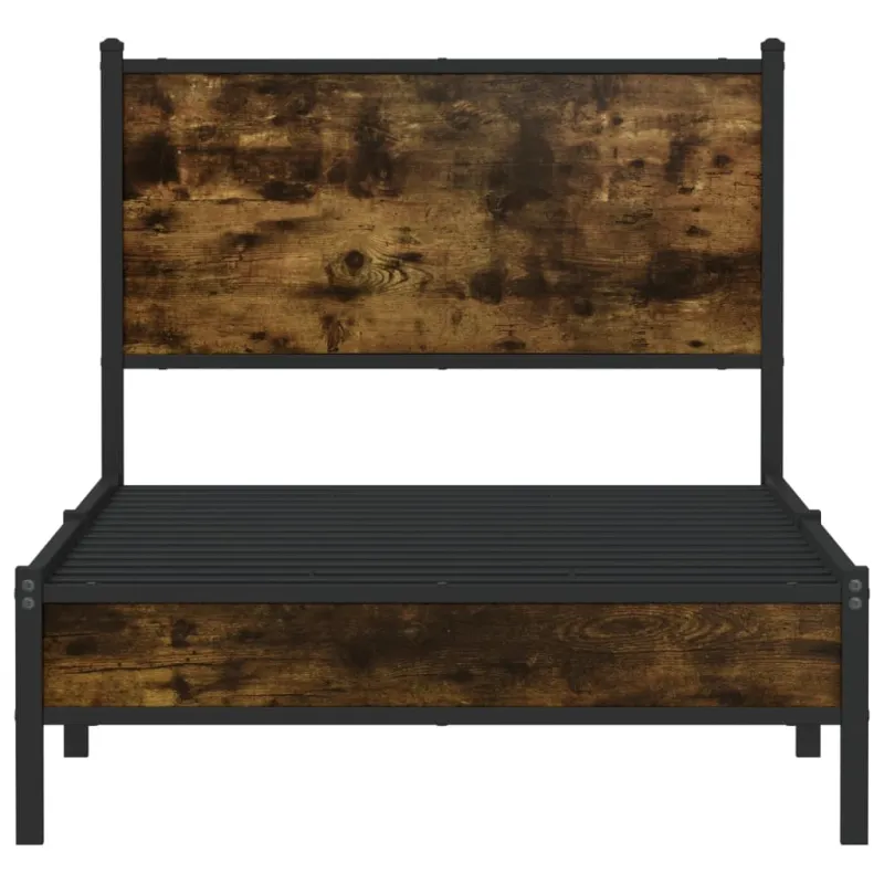 Lovos rėmas be čiužinio, dūminio ąžuolo, 90x190cm, metalas