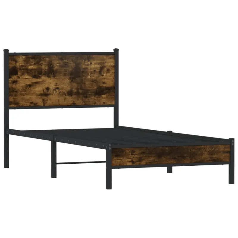 Lovos rėmas be čiužinio, dūminio ąžuolo, 90x200cm, metalas
