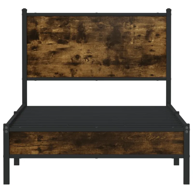 Lovos rėmas be čiužinio, dūminio ąžuolo, 90x200cm, metalas