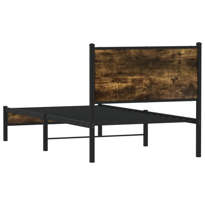 Lovos rėmas be čiužinio, dūminio ąžuolo, 90x200cm, metalas