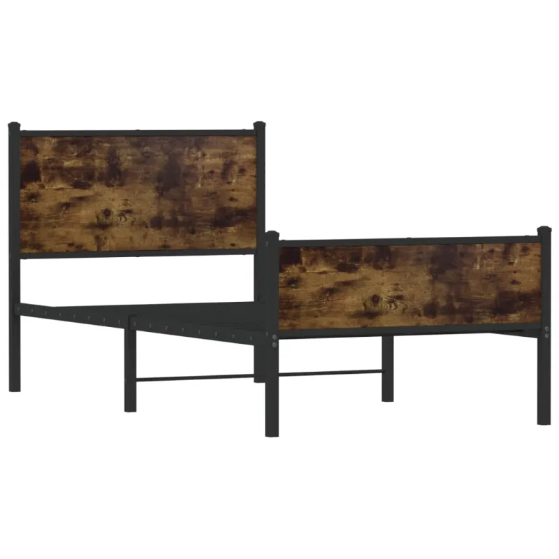 Lovos rėmas be čiužinio, dūminio ąžuolo, 90x200cm, metalas