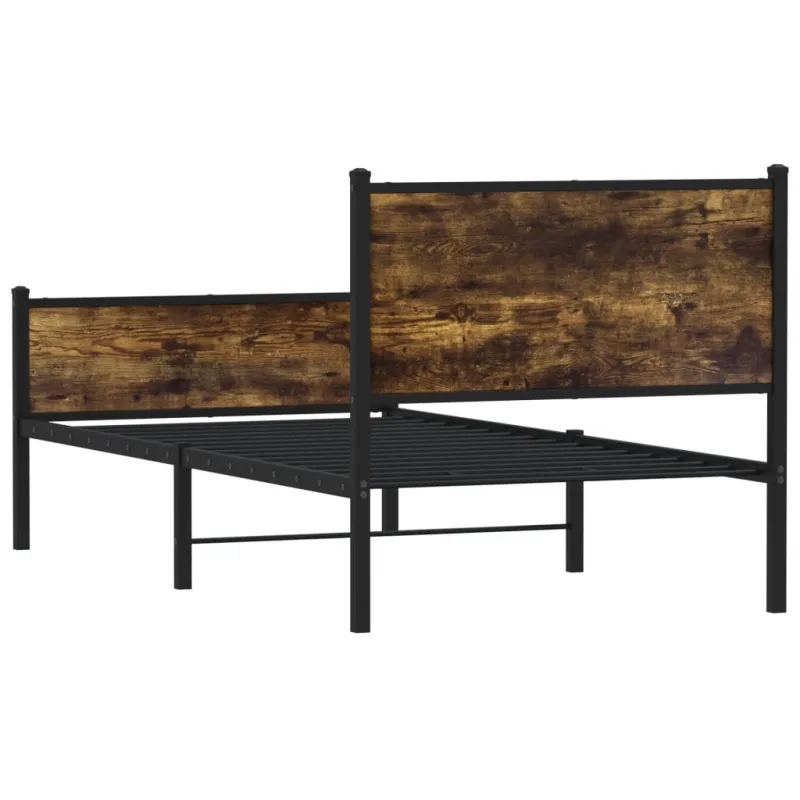 Lovos rėmas be čiužinio, dūminio ąžuolo, 90x200cm, metalas