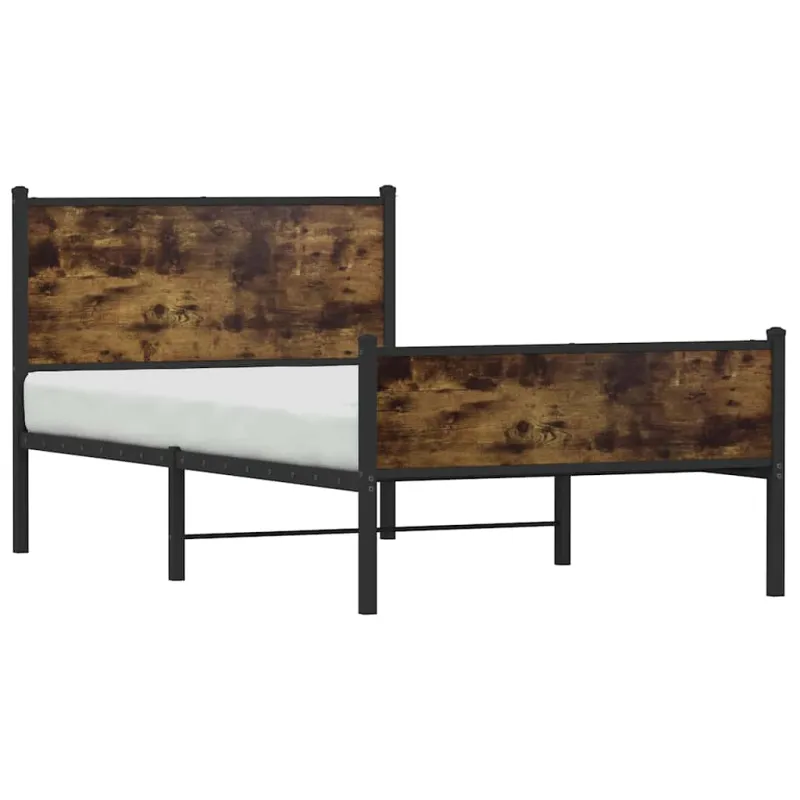 Lovos rėmas be čiužinio, dūminio ąžuolo, 107x203cm, metalas