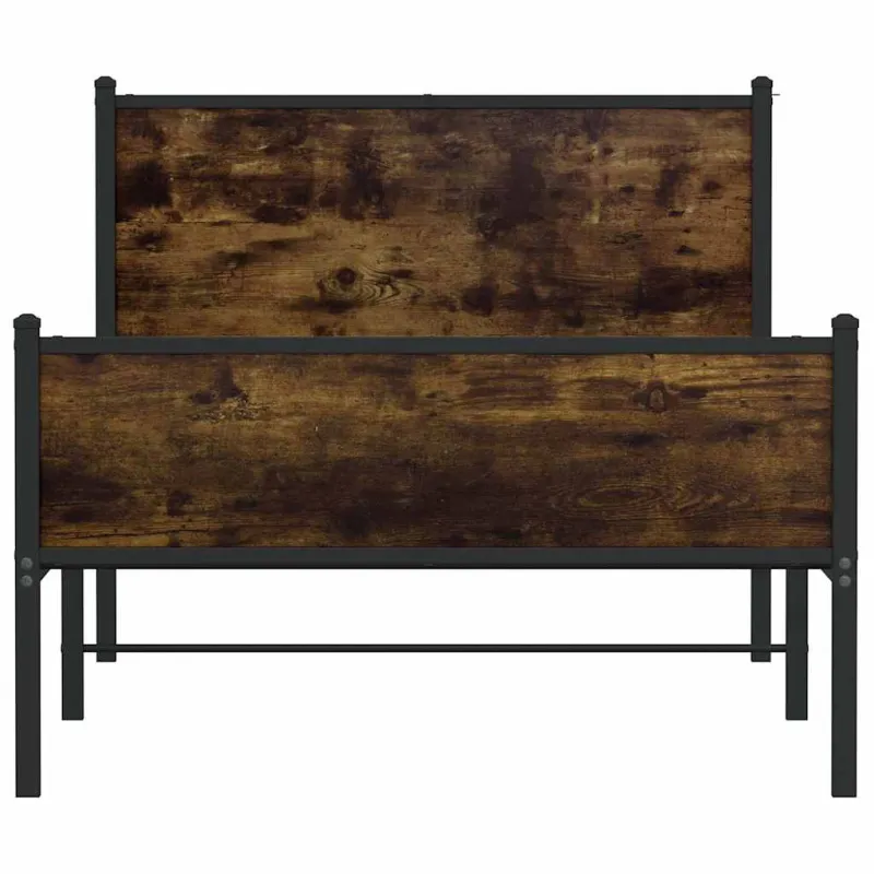 Lovos rėmas be čiužinio, dūminio ąžuolo, 107x203cm, metalas