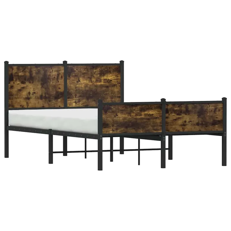 Lovos rėmas be čiužinio, dūminio ąžuolo, 120x200cm, metalas