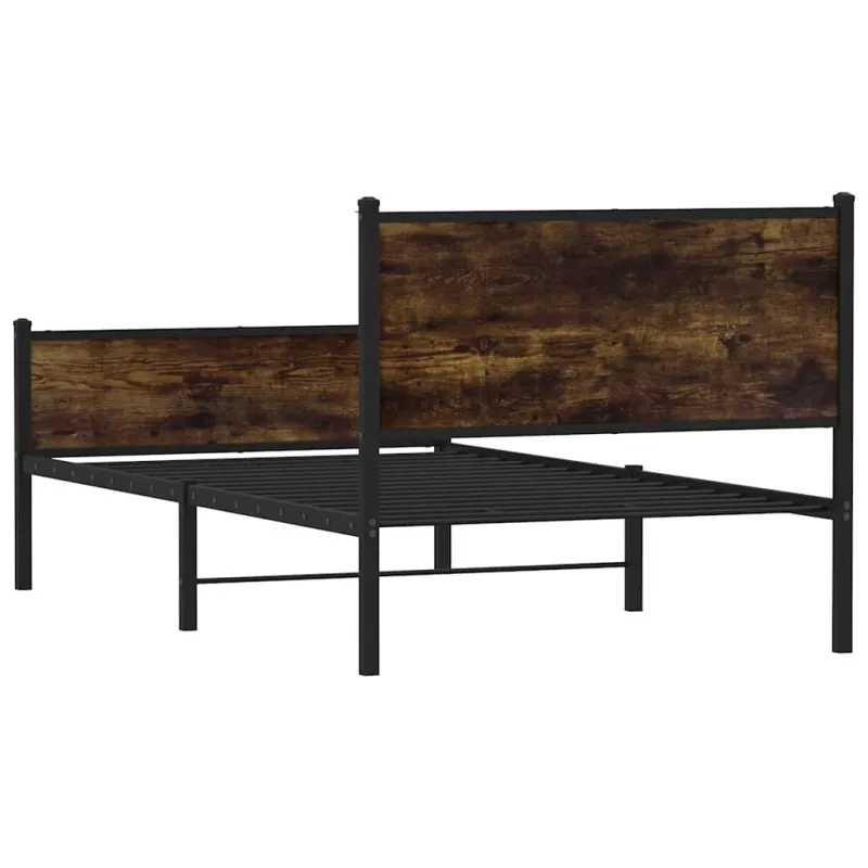 Lovos rėmas be čiužinio, dūminio ąžuolo, 120x200cm, metalas