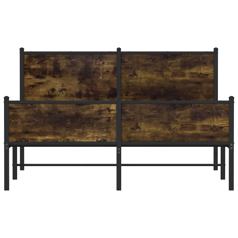 Lovos rėmas be čiužinio, dūminio ąžuolo, 137x190 cm, metalas
