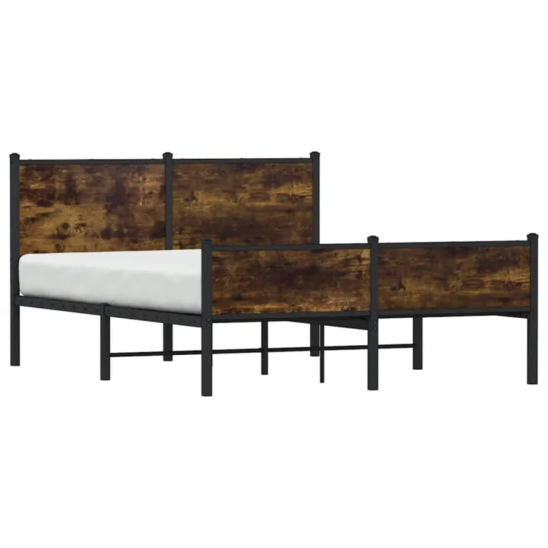 Lovos rėmas be čiužinio, dūminio ąžuolo, 140x190cm, metalas