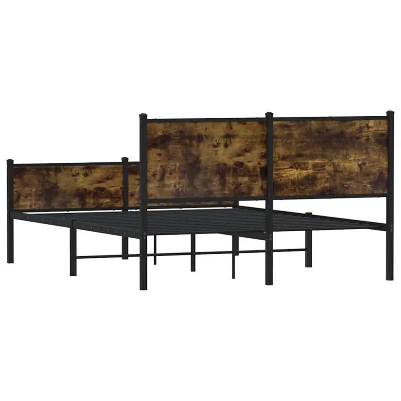 Lovos rėmas be čiužinio, dūminio ąžuolo, 140x200cm, metalas