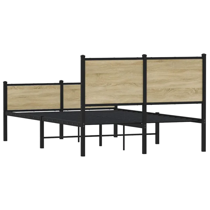 Lovos rėmas be čiužinio, sonoma ąžuolo, 140x200cm, metalas