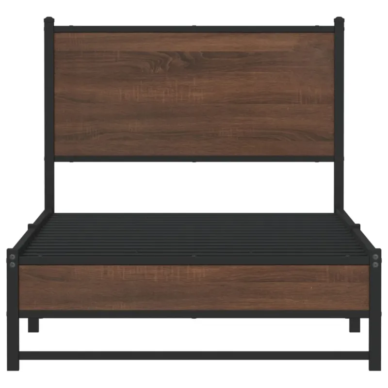 Metalinis lovos rėmas be čiužinio Rudas ąžuolas 80x200 cm
