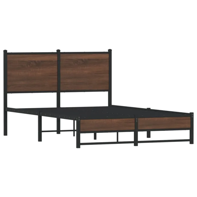 Lovos rėmas be čiužinio, rudas ąžuolo, 120x200cm, metalas