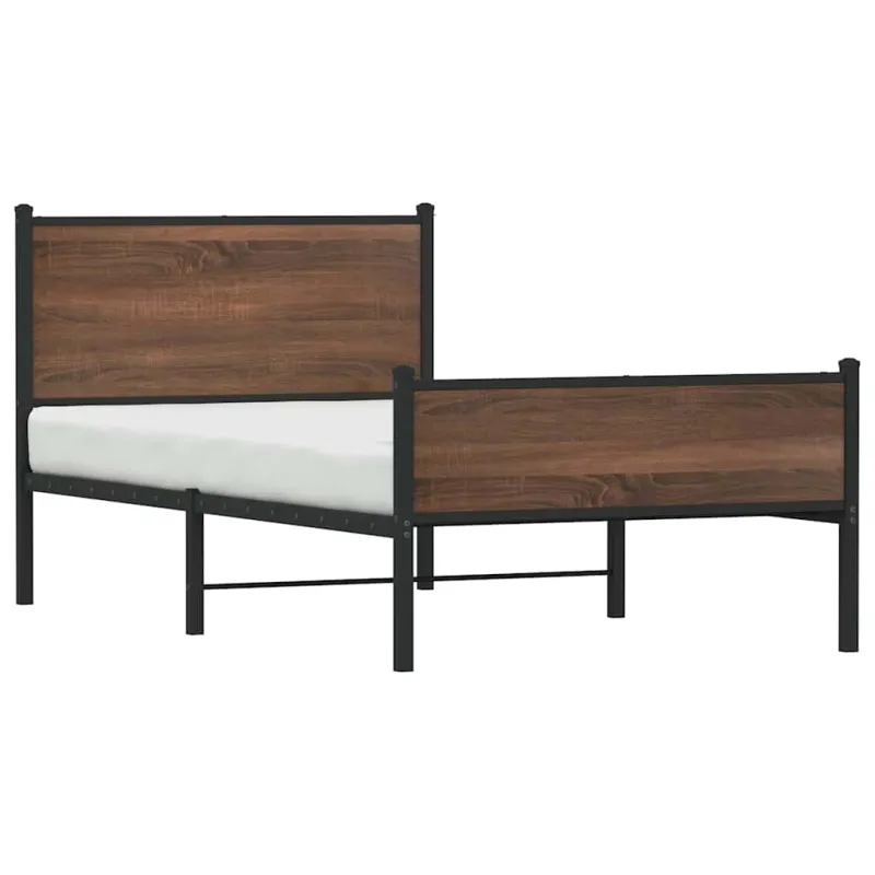 Lovos rėmas be čiužinio, rudas ąžuolo, 107x203cm, metalas