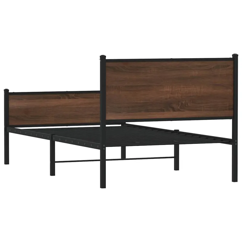 Lovos rėmas be čiužinio, rudas ąžuolo, 107x203cm, metalas