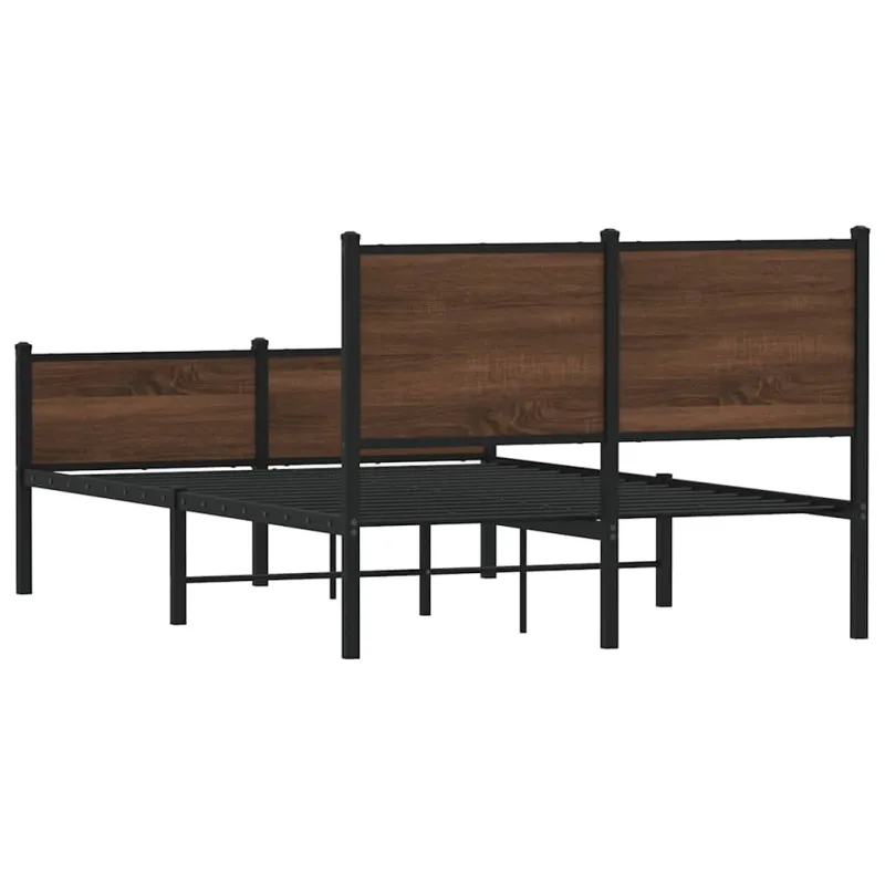 Lovos rėmas be čiužinio, rudas ąžuolo, 120x190cm, metalas