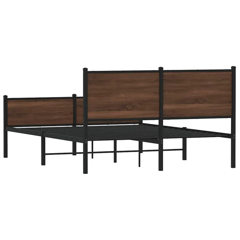 Lovos rėmas be čiužinio, rudas ąžuolo, 140x200cm, metalas