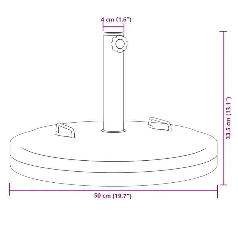 Skėčio nuo saulės pagrindas su rankenomis 38/48mm stulpams