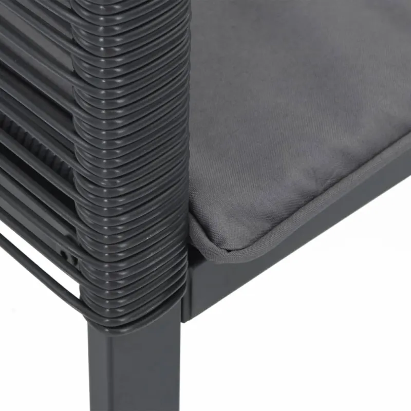 Sodo kėdės su pagalvėlėmis, 4vnt., juodos spalvos, poliratanas