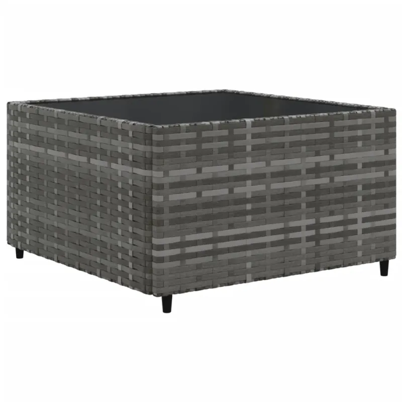 Sodo komplekti, 10 osaa, harmaa, polyrattana, pehmusteilla