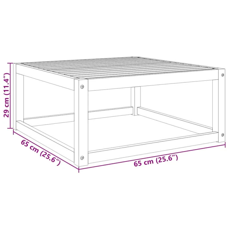 Sodo stalas, 65x65x29cm, akacijos medienos masyvas